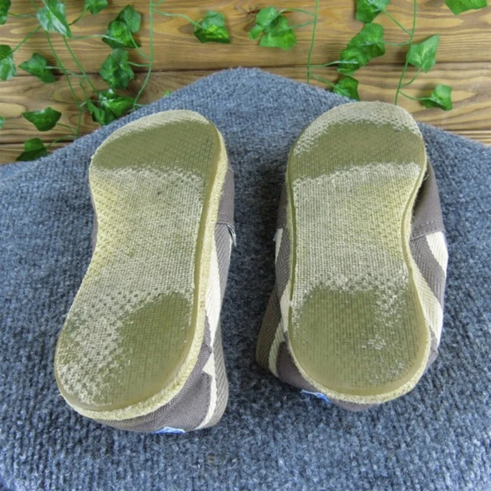 TOMS Women Striped Espadrille‎ Gray Fabric Sz 10 Medium  Used 2025